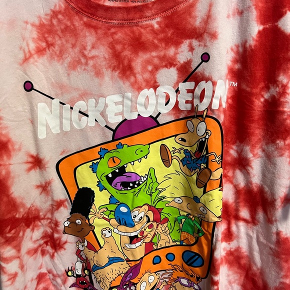 Nickelodeon Red and White Tie-Dye T-Shirt - Picture 2 of 4